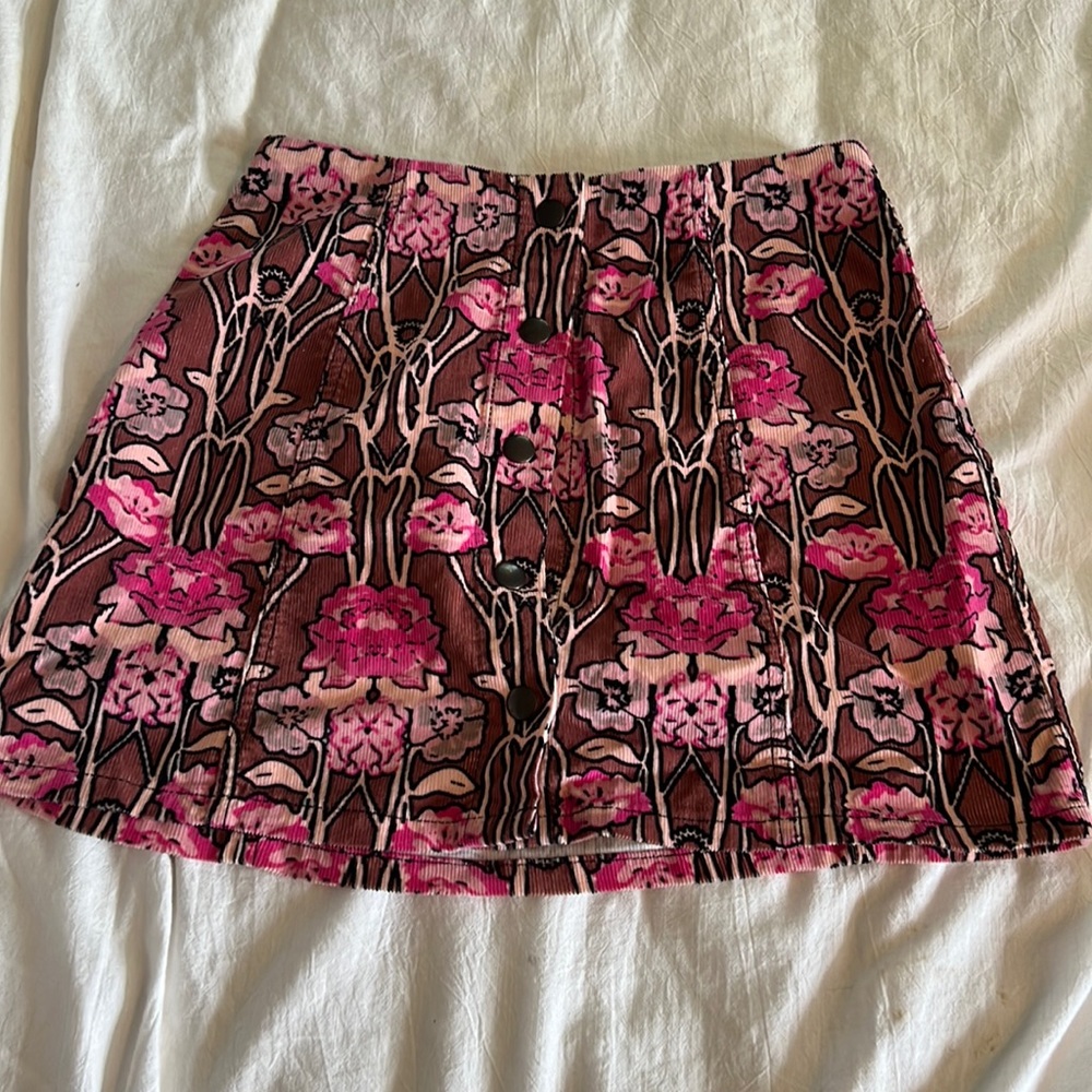 Top shop velvet floral mini skirt